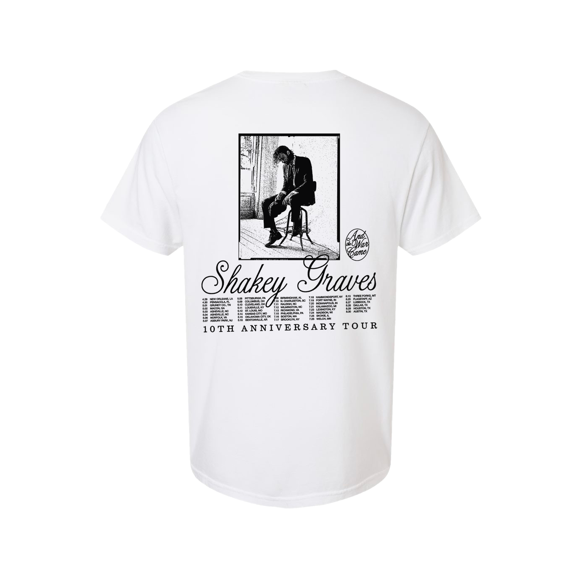 ATWC 2025 Tour Tee (White) – Shakey Graves